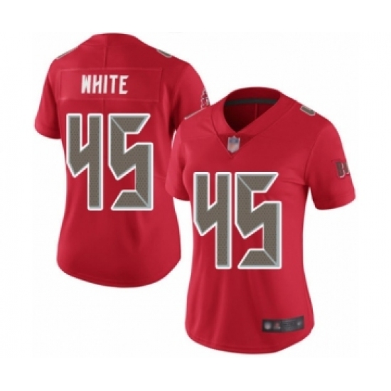 Women's Tampa Bay Buccaneers #45 Devin White Limited Red Rush Vapor Untouchable Football Jersey - Ujersey