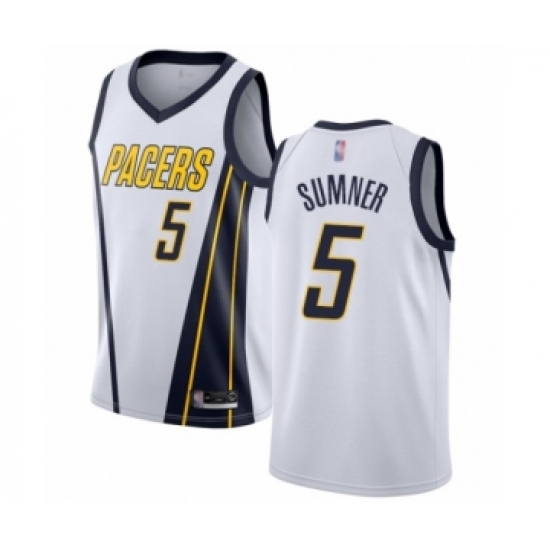 Youth Indiana Pacers #5 Edmond Sumner White Swingman Jersey - Earned Edition - Ujersey