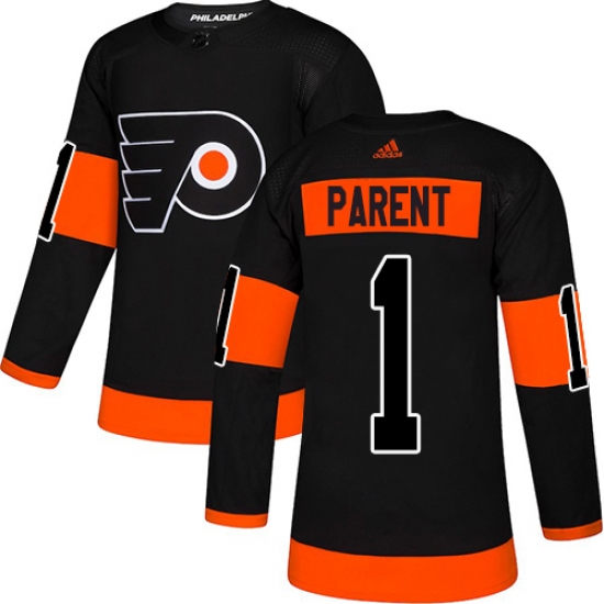 Youth Adidas Philadelphia Flyers #1 Bernie Parent Premier Black Alternate NHL Jersey - Ujersey
