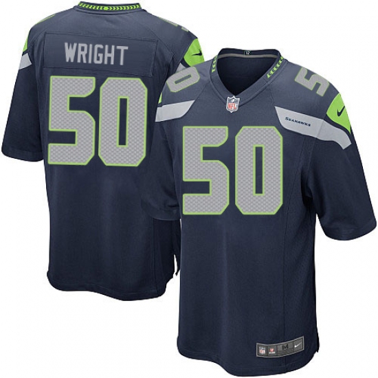 Men's Nike Seattle Seahawks #50 K.J. Wright Game Steel Blue Team Color NFL Jersey - Ujersey