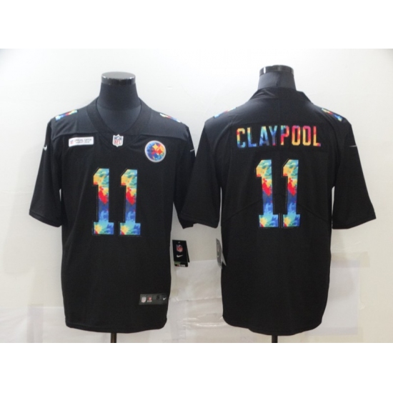Men's Pittsburgh Steelers #11 Chase Claypool Rainbow Version Nike Limited Jersey - Ujersey