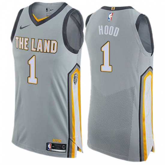 Men's Nike Cleveland Cavaliers #1 Rodney Hood Authentic Gray NBA Jersey - City Edition - Ujersey