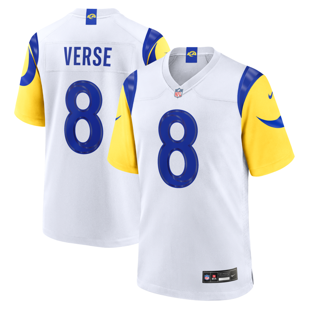 Men's Los Angeles Rams Jared Verse Nike White White Game Player Jersey - U-jersey