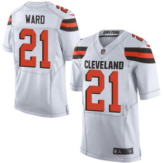 Men's Nike Cleveland Browns #21 Denzel Ward Elite White NFL Jersey - Ujersey
