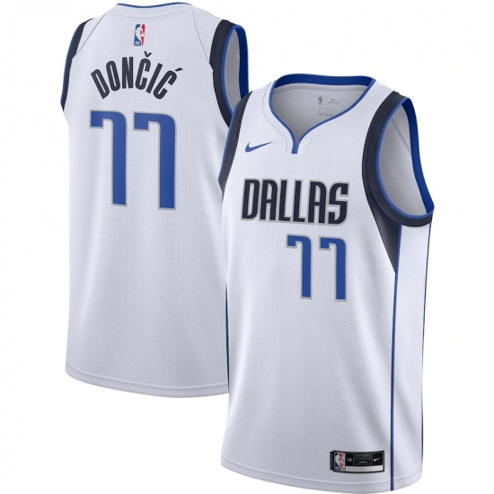 Men's Dallas Mavericks #77 Luka Doncic Nike White 2020-21 Swingman Jersey - Ujersey