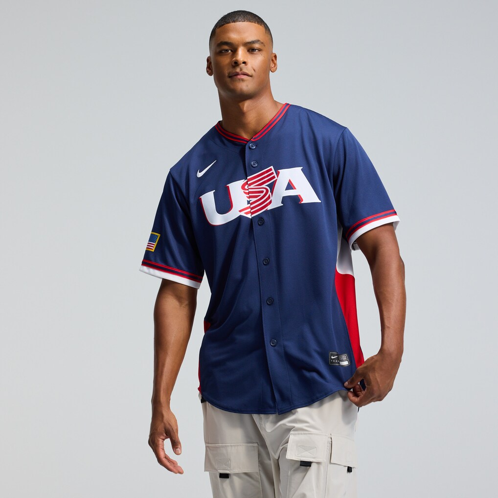 Men's USA Baseball Nike Navy 2026 World Baseball Classic Road Stadium Jersey - U-jersey