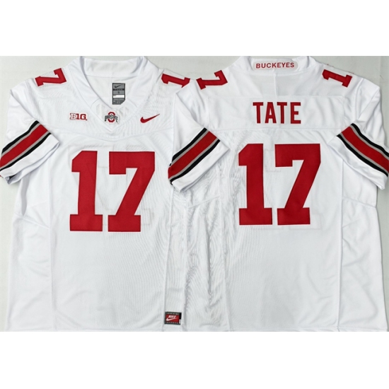 Men's Ohio State Buckeyes #17 Carnell Tate White 2025 F.U.S.E. Limited Stitched Jersey - Ujersey