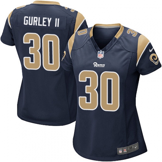 Women's Nike Los Angeles Rams #30 Todd Gurley Game Navy Blue Team Color NFL Jersey - Ujersey