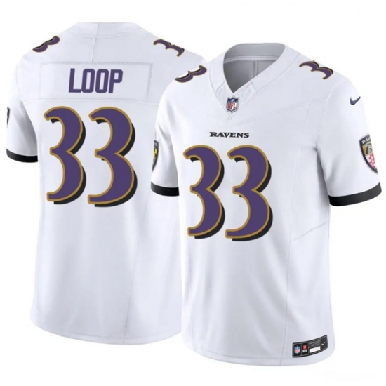 Men's Baltimore Ravens #33 Tyler Loop White 2025 F.U.S.E. Vapor Limited Football Jersey - Ujersey