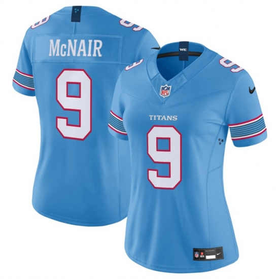 Women's Tennessee Titans #9 Steve McNair Light Blue 2026 F.U.S.E. Vapor Limited Stitched Football Jersey(Run Small) - Ujersey