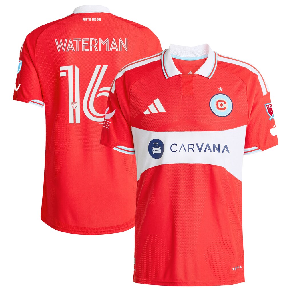 Men's Chicago Fire Joel Waterman adidas Red 2026 Forever Red On-Field Authentic Jersey - Ujersey