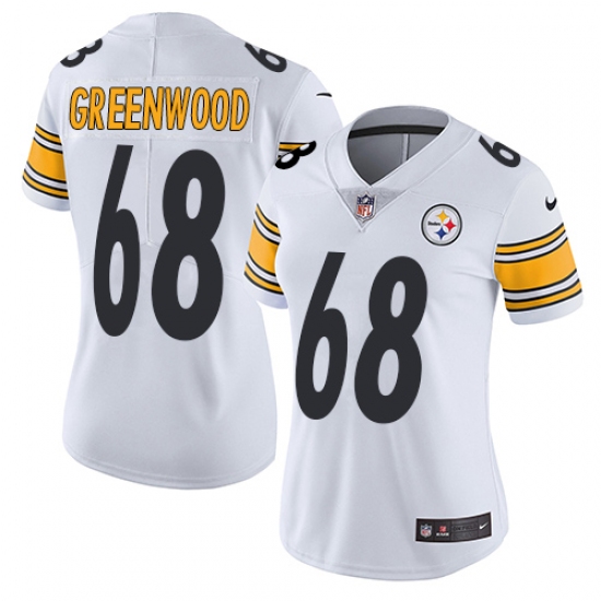 Women's Nike Pittsburgh Steelers #68 L.C. Greenwood White Vapor Untouchable Limited Player NFL Jersey - Ujersey