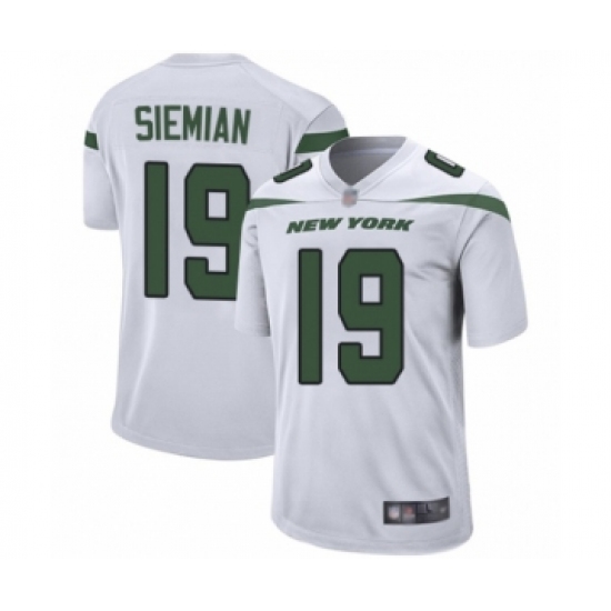 Men's New York Jets #19 Trevor Siemian Game White Football Jersey - Ujersey