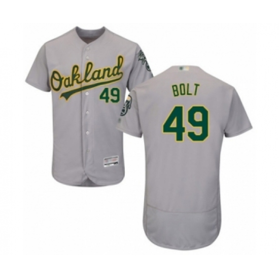 Men's Oakland Athletics #49 Skye Bolt Grey Road Flex Base Authentic Collection Baseball Player Jersey - Ujersey