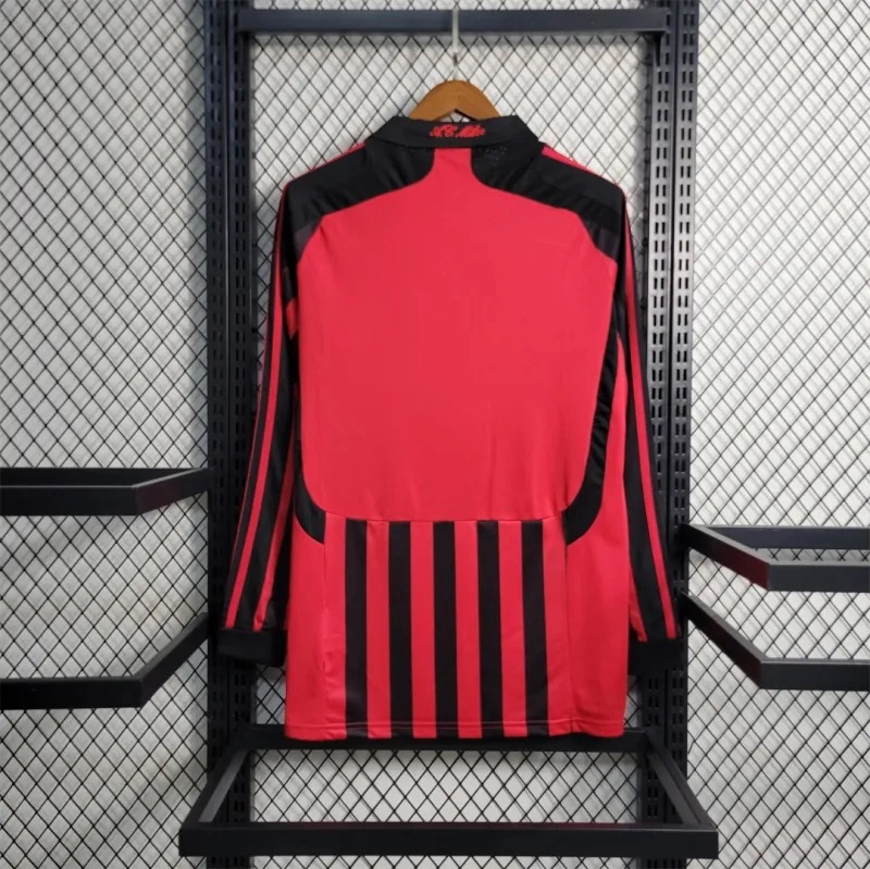 AC Milan Retro Soccer Jersey Home Long Sleeve Custom Shirt 2007/08 - ujerseystore