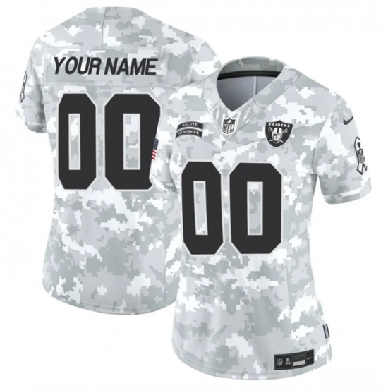 Women's Las Vegas Raiders Active Player Custom 2024 F.U.S.E Arctic Camo Salute To Service Limited Stitched Jersey(Run Small) - Ujersey