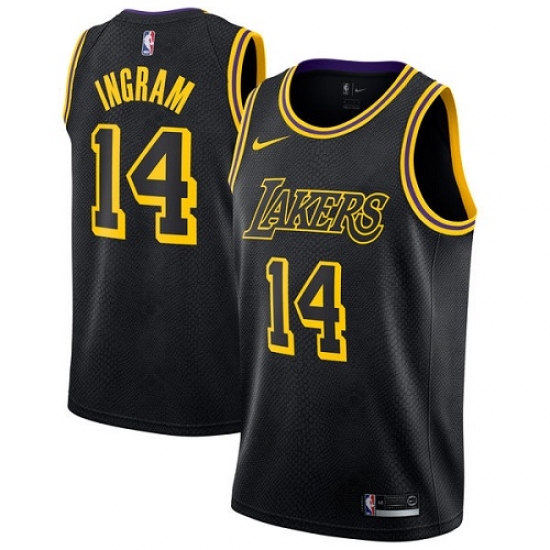Youth Nike Los Angeles Lakers #14 Brandon Ingram Swingman Black NBA Jersey - City Edition