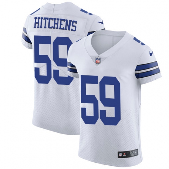 Men's Nike Dallas Cowboys #59 Anthony Hitchens Elite White NFL Jersey - Ujersey