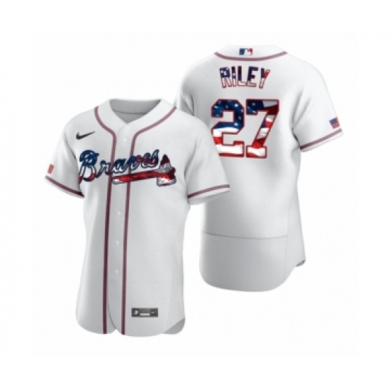 Men's Austin Riley #27 Atlanta Braves White 2020 Stars & Stripes 4th of July Jersey - Ujersey