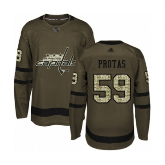 Youth Washington Capitals #59 Aliaksei Protas Authentic Green Salute to Service Hockey Jersey - Ujersey