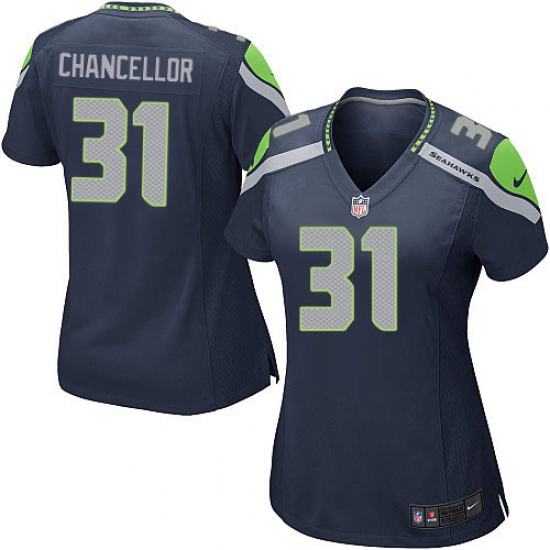 Women's Nike Seattle Seahawks #31 Kam Chancellor Game Steel Blue Team Color NFL Jersey - Ujersey