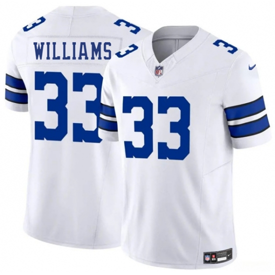 Men's Dallas Cowboys #33 Javonte Williams White 2025 F.U.S.E. Vapor Untouchable Limited Football Stitched Jersey - Ujersey