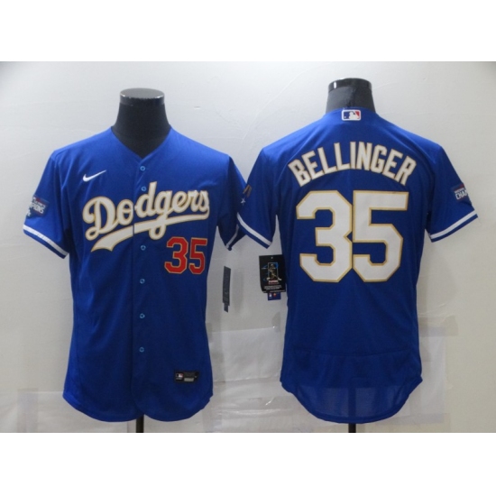 Men's Nike Los Angeles Dodgers #35 Cody Bellinger Blue Elite Champions Authentic Jersey - Ujersey