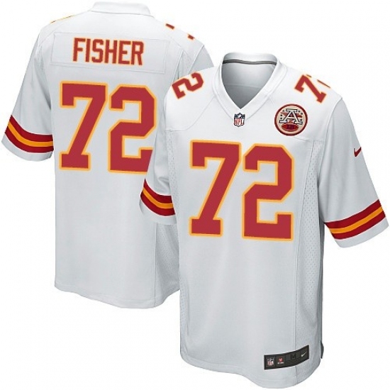 Men's Nike Kansas City Chiefs #72 Eric Fisher Game White NFL Jersey - Ujersey
