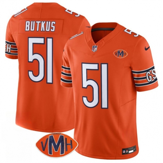 Men's Chicago Bears #51 Dick Butkus Orange 2025 F.U.S.E. With VMH Vapor Untouchable Limited Football Stitched Jersey - Ujersey