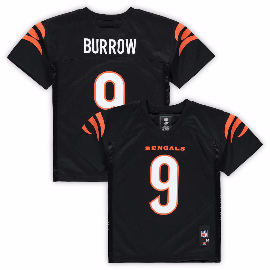 Preschool Cincinnati Bengals Joe Burrow Black Replica Player Jersey - Ujersey