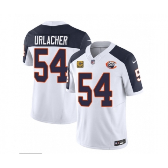 Men's Chicago Bears #54 Brian Urlacher White Navy 2023 F.U.S.E. 4-star C Throwback Limited Football Stitched Game Jersey - Ujersey