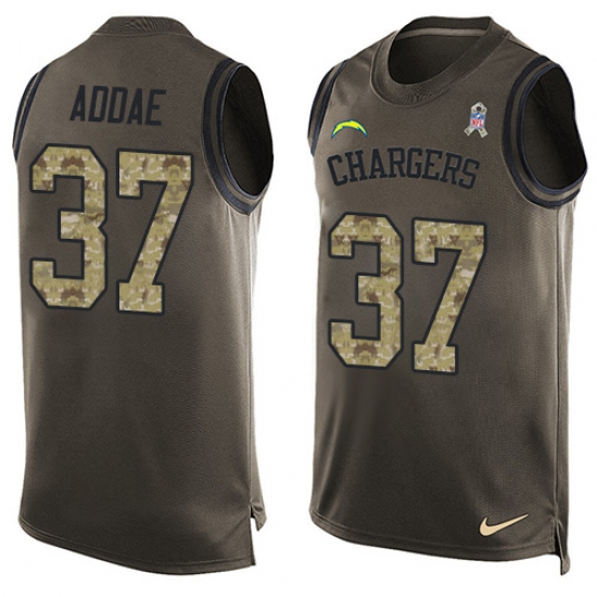 Men's Nike Los Angeles Chargers #37 Jahleel Addae Limited Green Salute to Service Tank Top NFL Jersey - Ujersey