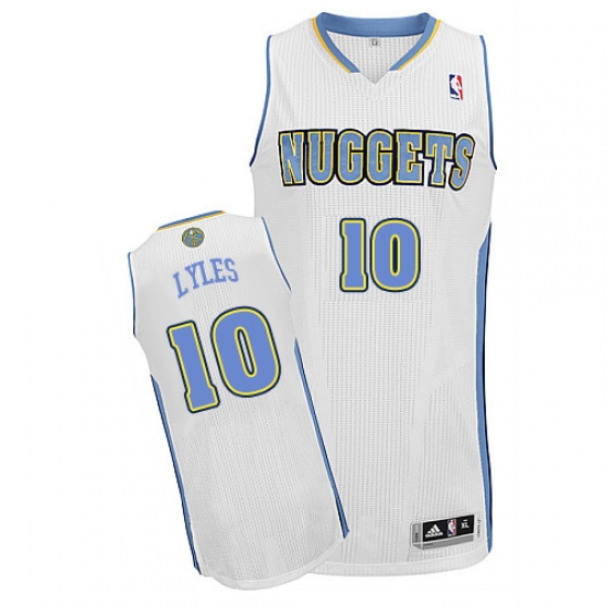 Men's Adidas Denver Nuggets #10 Trey Lyles Authentic White Home NBA Jersey - Ujersey