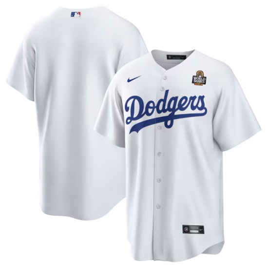 Men's Los Angeles Dodgers Blank White 2024 World Series Cool Base Stitched Baseball Jersey - Ujersey