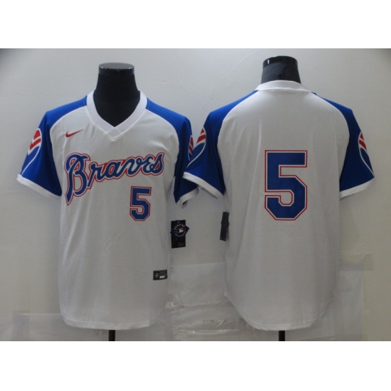 Men's Nike Atlanta Braves #5 Freddie Freeman White Stitched Baseball Jersey - Ujersey