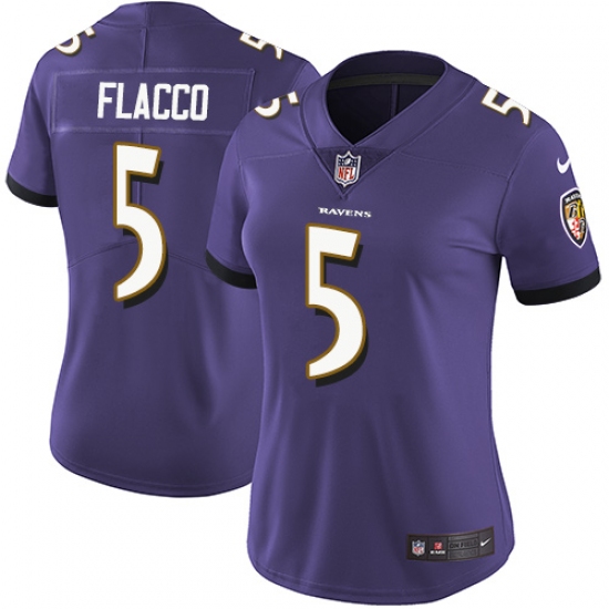 Women's Nike Baltimore Ravens #5 Joe Flacco Elite Purple Team Color NFL Jersey - Ujersey