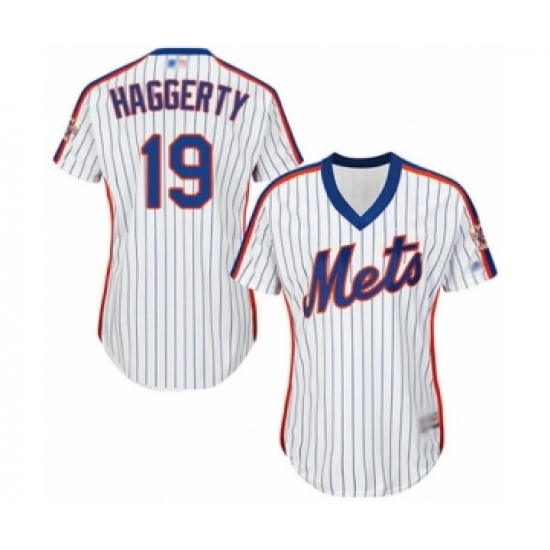 Women's New York Mets #19 Sam Haggerty Authentic White Alternate Cool Base Baseball Player Jersey - Ujersey