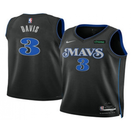 Men's Dallas Mavericks #3 Anthony Davis Black 2025 City Edition Stitched Jersey - Ujersey