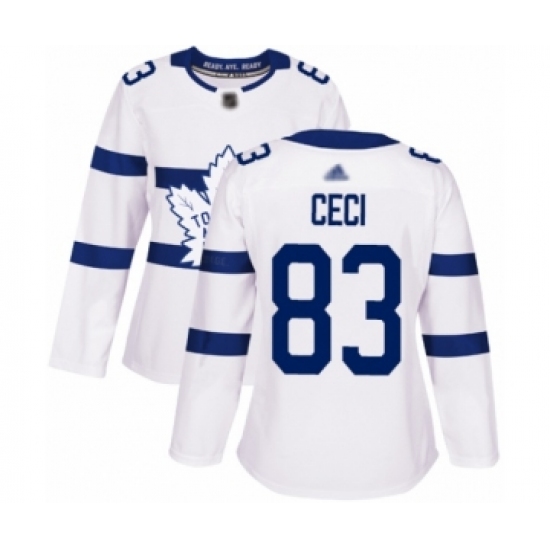 Women's Toronto Maple Leafs #83 Cody Ceci Authentic White 2018 Stadium Series Hockey Jersey - Ujersey