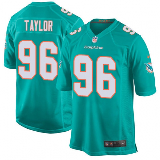 Men's Nike Miami Dolphins #96 Vincent Taylor Game Aqua Green Team Color NFL Jersey - Ujersey