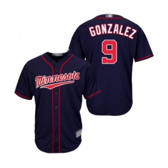 Youth Minnesota Twins #9 Marwin Gonzalez Replica Navy Blue Alternate Road Cool Base Baseball Jersey - Ujersey