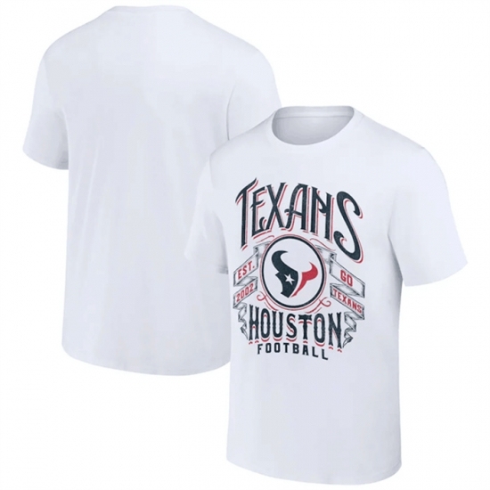 Men's Houston Texans White X Darius Rucker Collection Vintage Football T Shirt - Ujersey