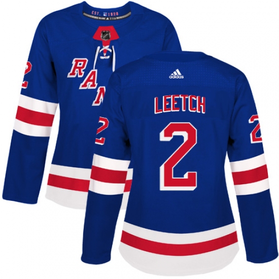 Women's Adidas New York Rangers #2 Brian Leetch Premier Royal Blue Home NHL Jersey - Ujersey