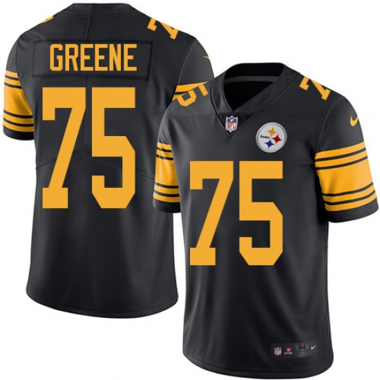Men's Nike Pittsburgh Steelers #75 Joe Greene Limited Black Rush Vapor Untouchable NFL Jersey - Ujersey