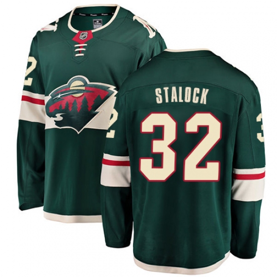 Men's Minnesota Wild #32 Alex Stalock Authentic Green Home Fanatics Branded Breakaway NHL Jersey