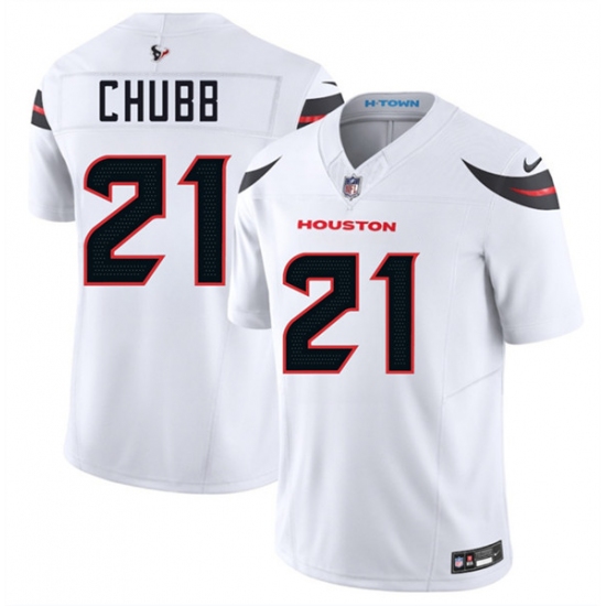 Men's Houston Texans #21 Nick Chubb White 2025 F.U.S.E. Vapor Limited Football Stitched Jersey - Ujersey