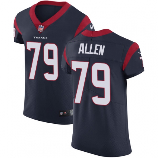 Men's Nike Houston Texans #79 Jeff Allen Navy Blue Team Color Vapor Untouchable Elite Player NFL Jersey - Ujersey