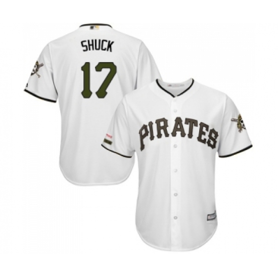 Men's Pittsburgh Pirates #17 JB Shuck Replica White Alternate Cool Base Baseball Jersey - Ujersey