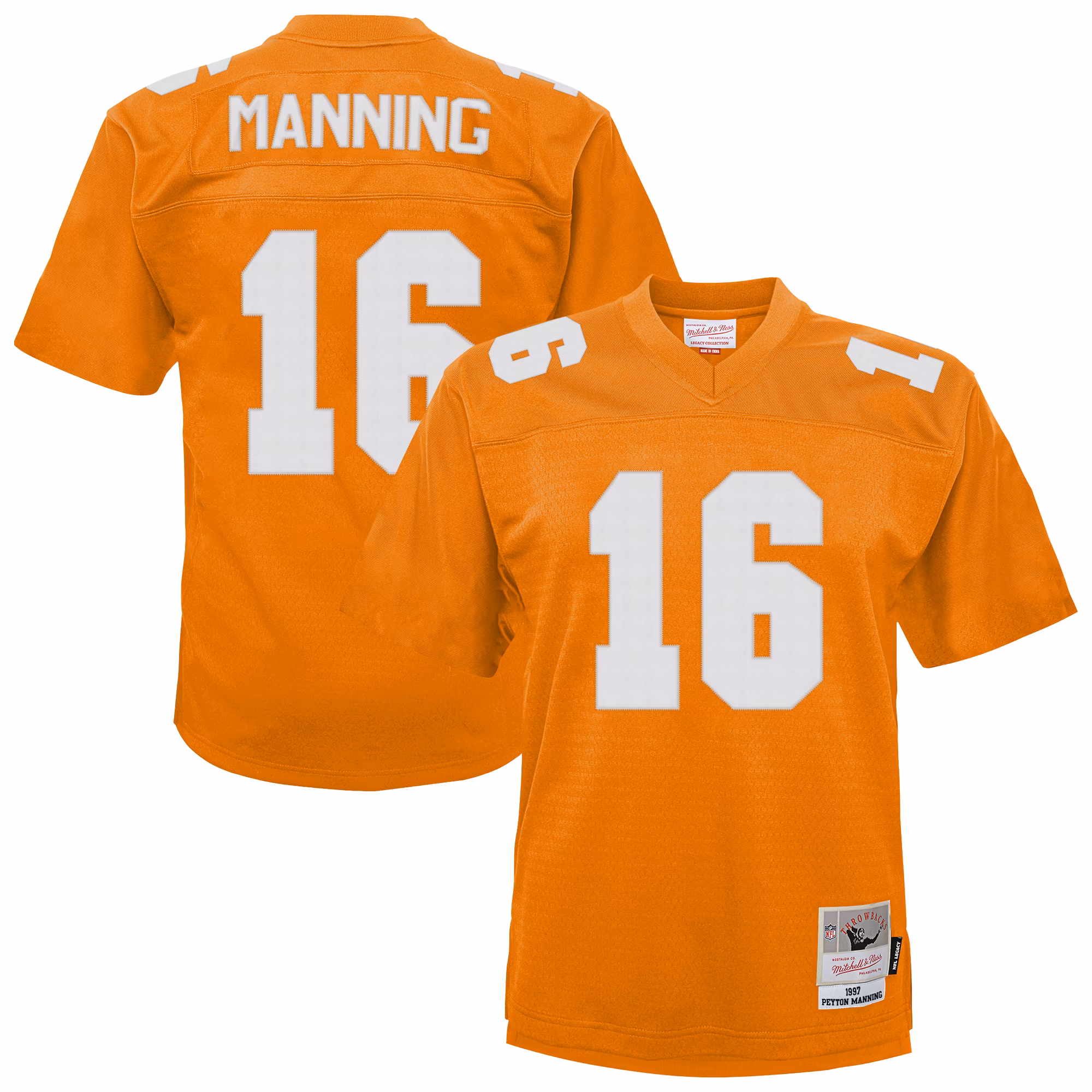 Youth Mitchell & Ness Peyton Manning Tennessee Orange Tennessee Volunteers Throwback Football Jersey - Ujersey