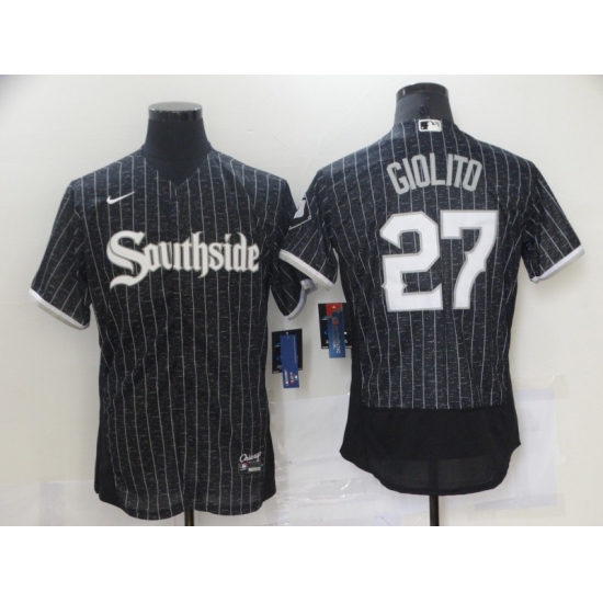 Men's Nike Chicago White Sox #27 Lucas Giolito Black Alternate Stitched Jersey - Ujersey